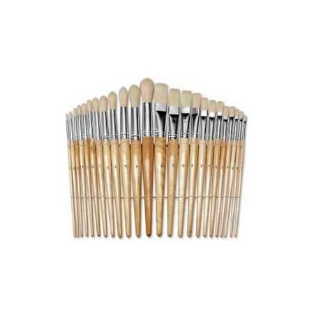 Chenille Kraft Chenille Kraft Preschool Brush Set, 12 Flat & 12 Round Brushes, 24 Pcs/Set 5172